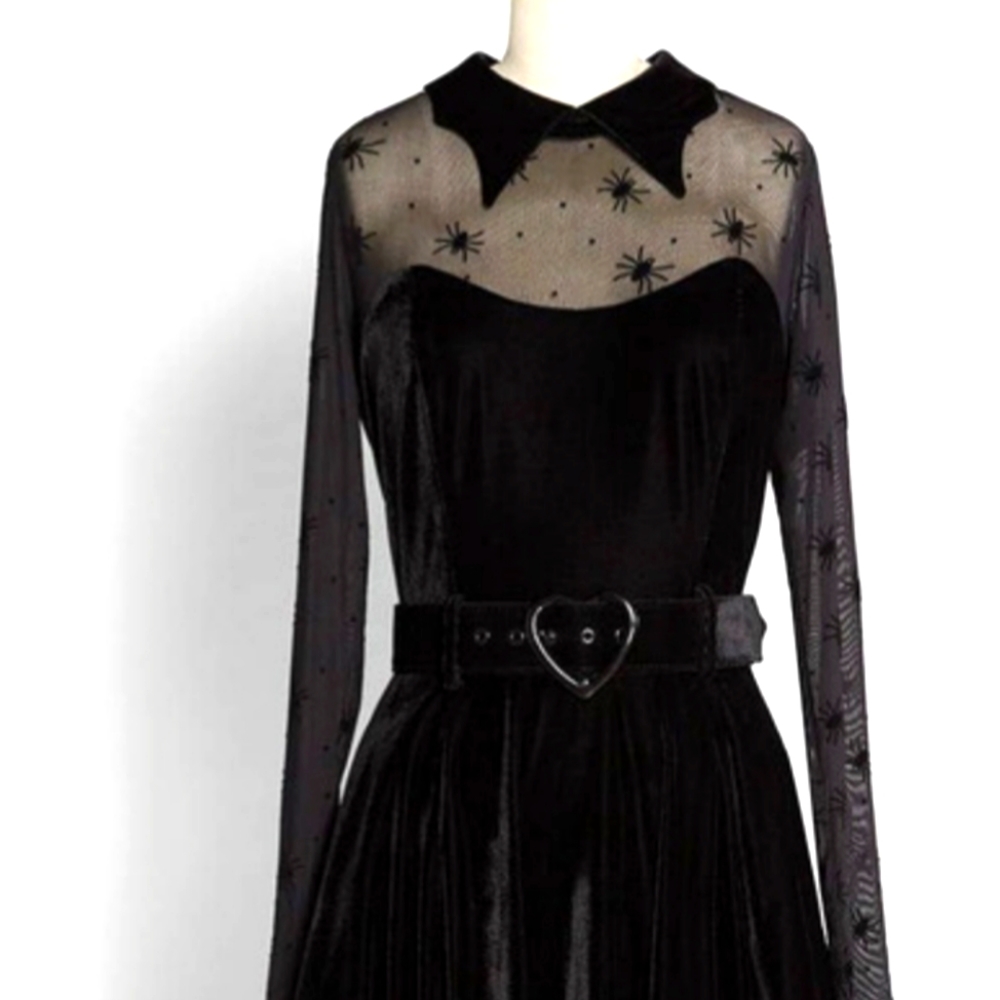 Modcloth Black Spider Mesh Dress